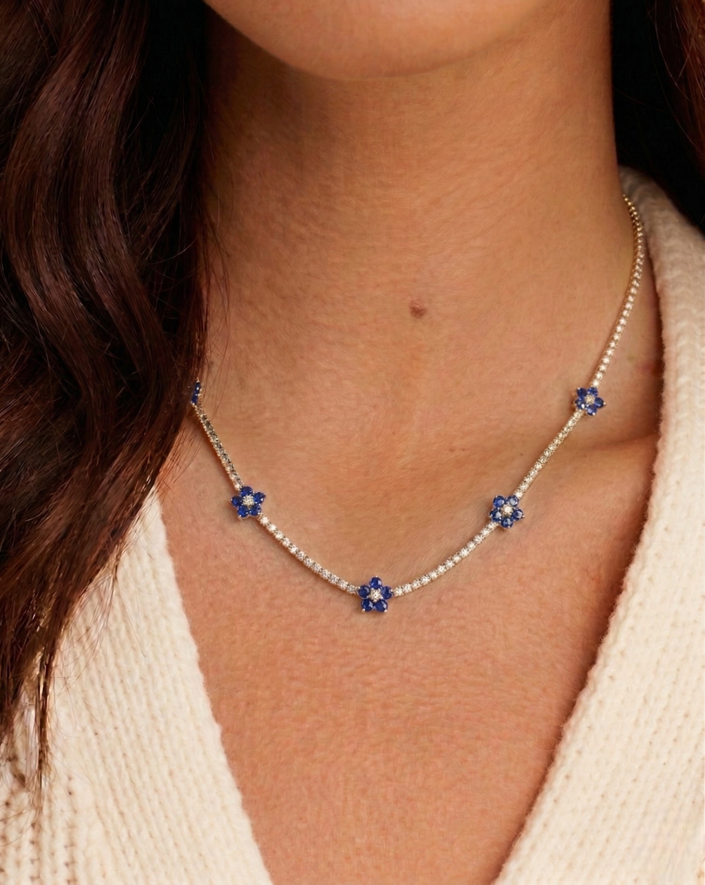 Tennis Flower Necklace