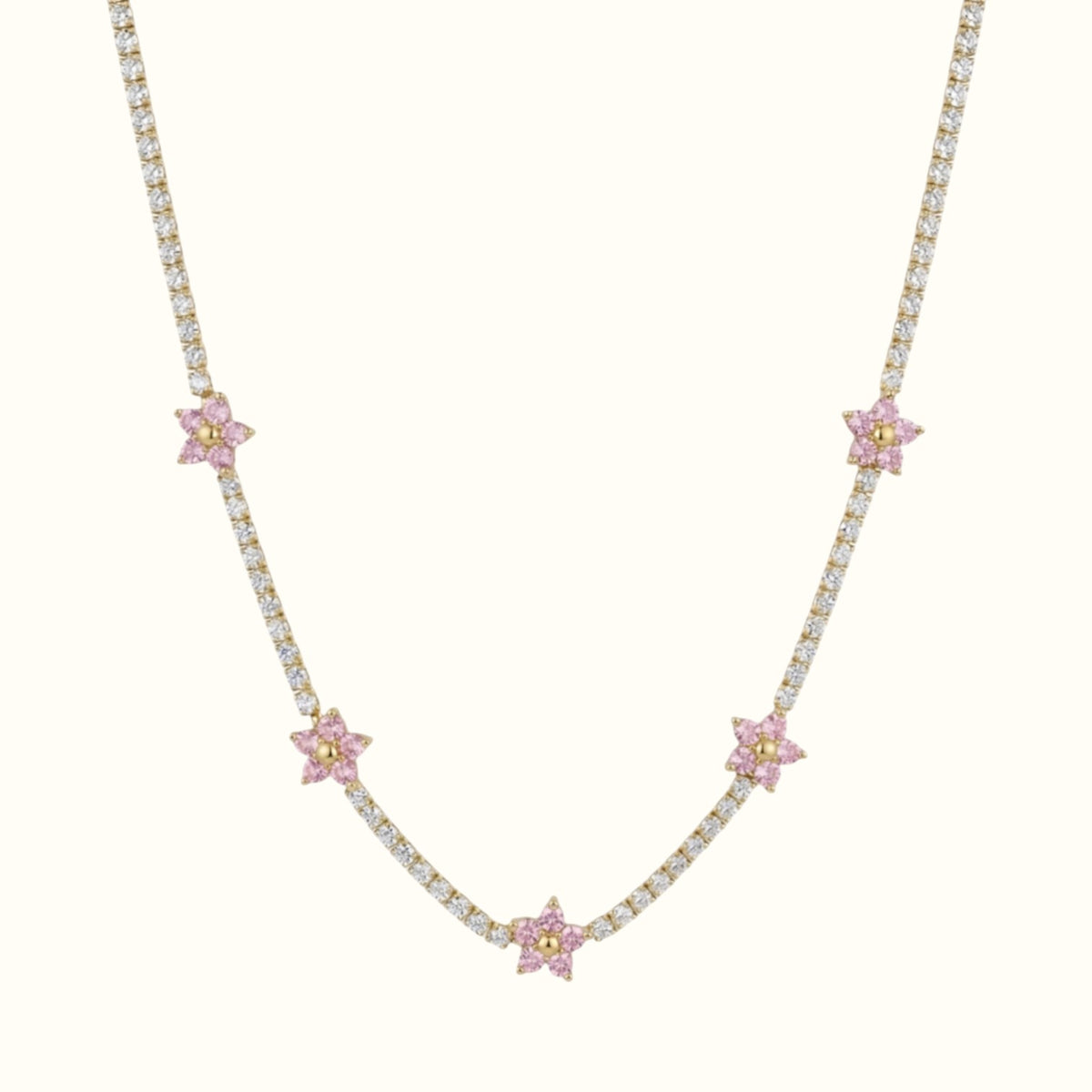 Tennis Flower Necklace