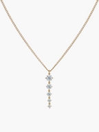 Tennis Five Links Thin Curb Chain Necklace