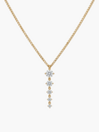 Tennis Five Links Thin Curb Chain Necklace
