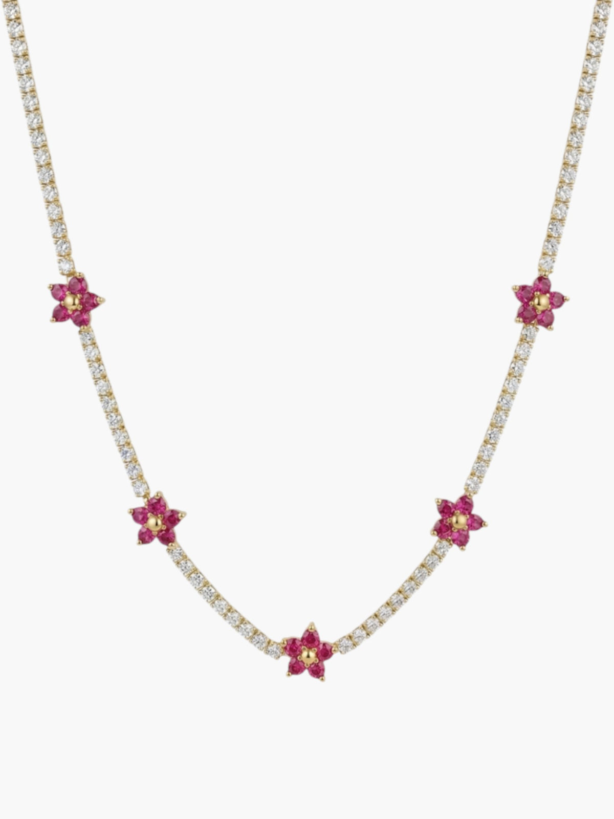 Tennis Flower Necklace