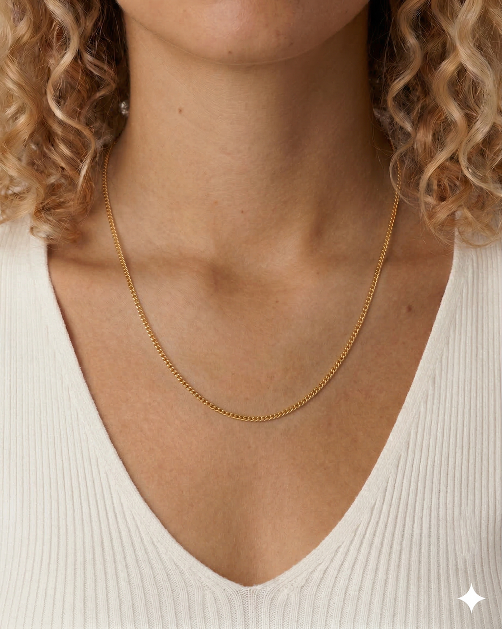 Thin Curb Chain Necklace