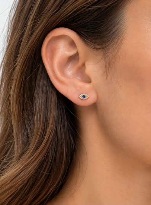 DUGO 925 Sterling Silver Evil Eye Stud Earrings – view 2