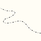 DUGO dainty enamel beaded bracelet featuring glossy black oval beads and a delicate silver chain