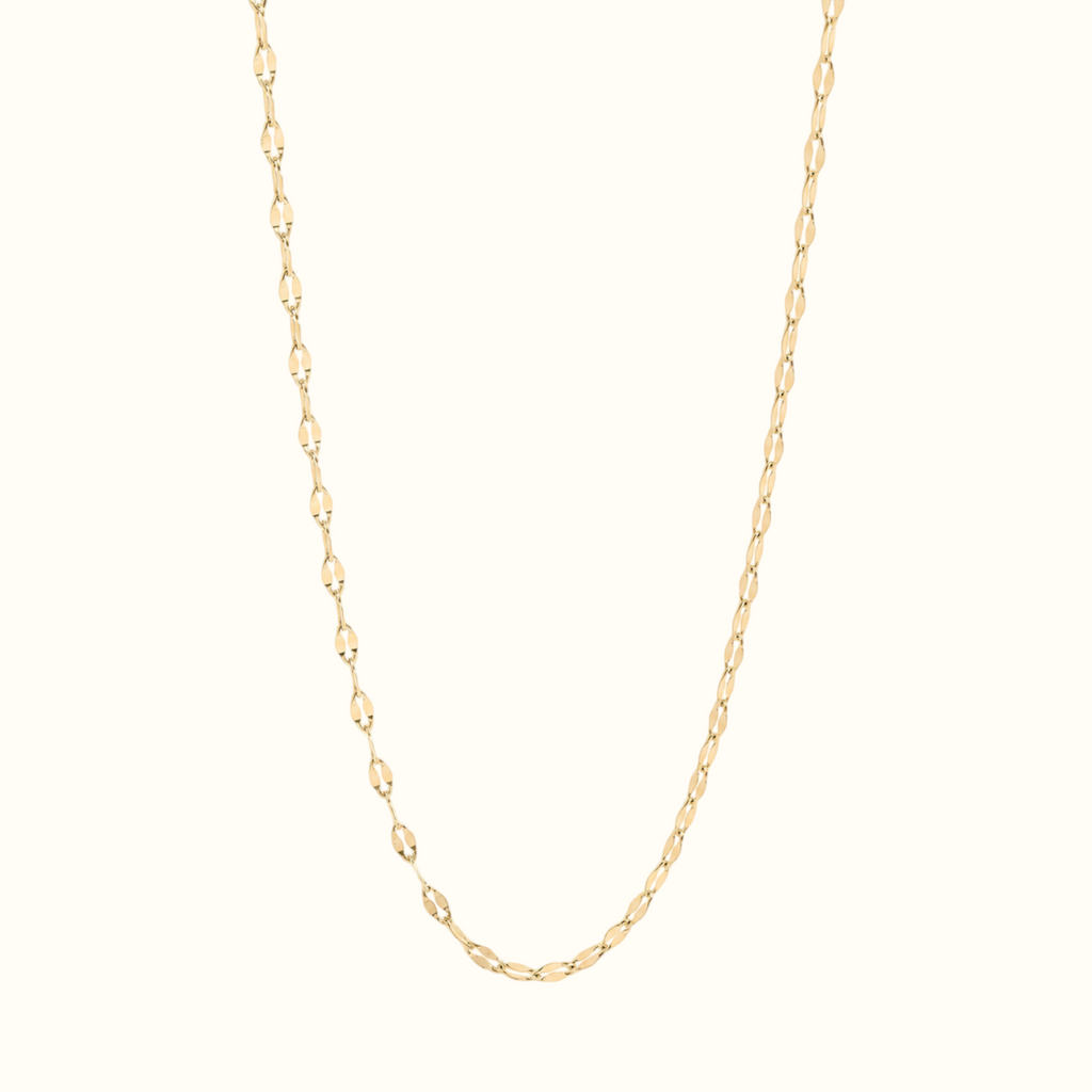 DUGO gold diamond cut lip chain necklace with a delicate and modern link design for elegant layering.