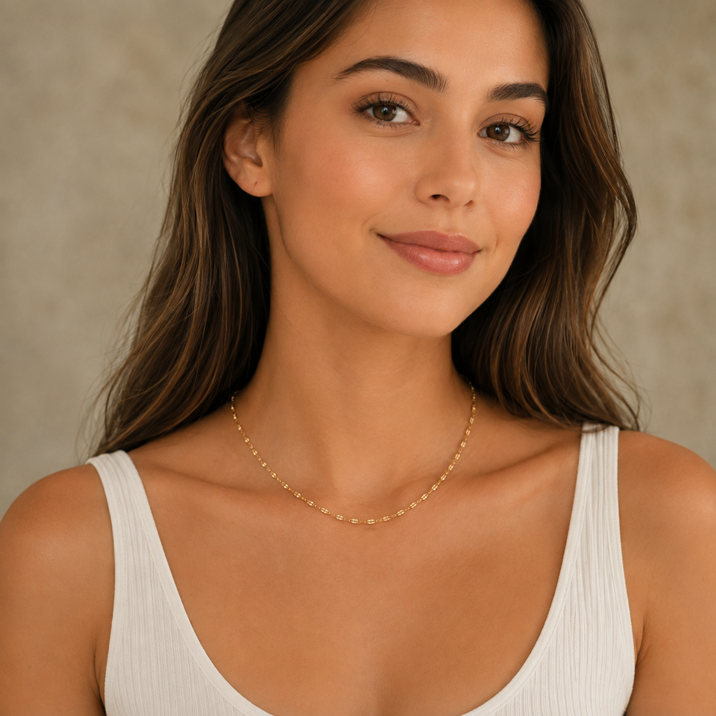 DUGO Diamond Cut Lip Chain Necklace – view 3
