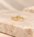 DUGO Double Heart Ring Adjustable – view 3