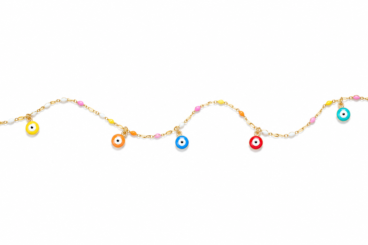 DUGO Evil Eye Colorful Anklet – view 2
