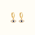DUGO Evil Eye Huggie Hoop Earrings – view 1