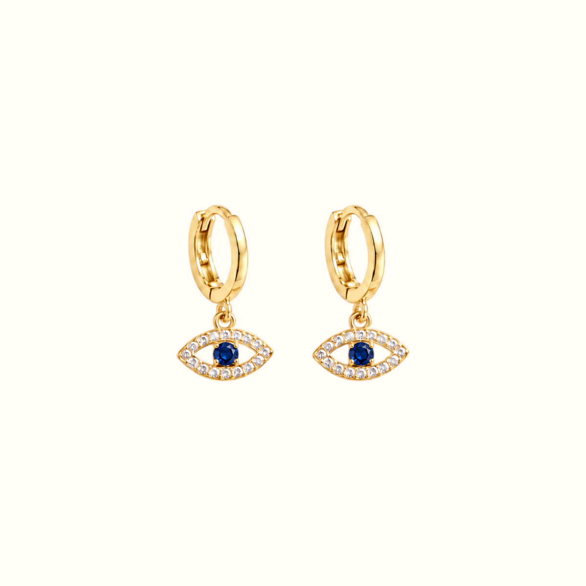 DUGO Evil Eye Huggie Hoop Earrings – view 1