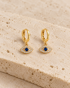 DUGO Evil Eye Huggie Hoop Earrings – view 4