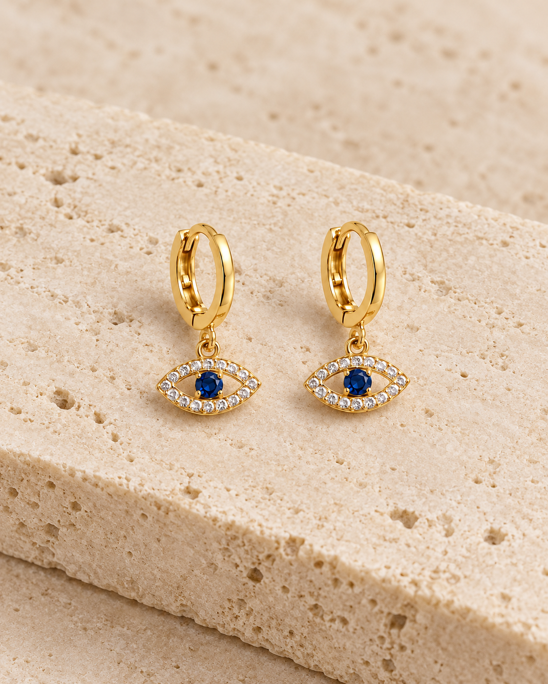 DUGO Evil Eye Huggie Hoop Earrings – view 4