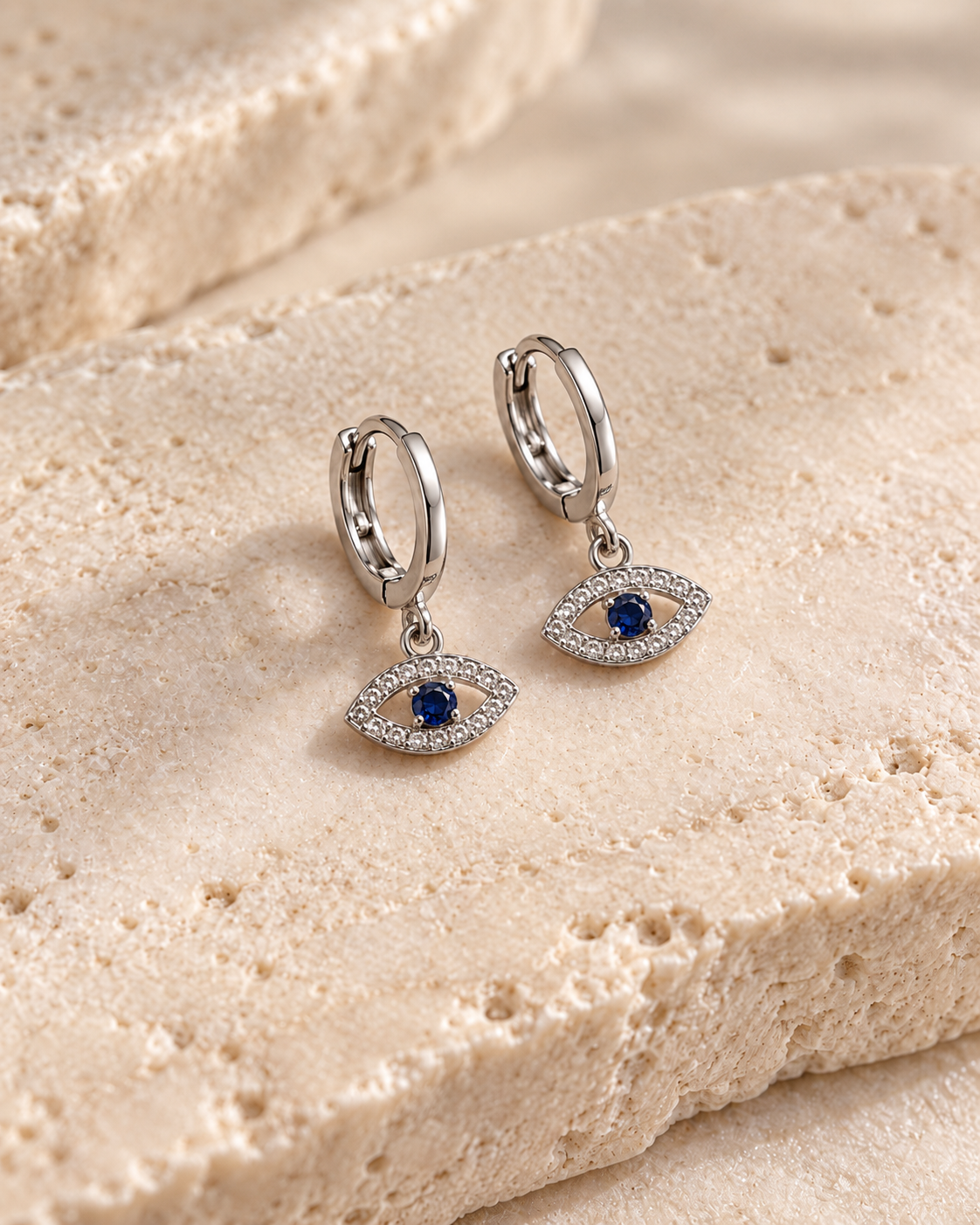 DUGO Evil Eye Huggie Hoop Earrings – view 7