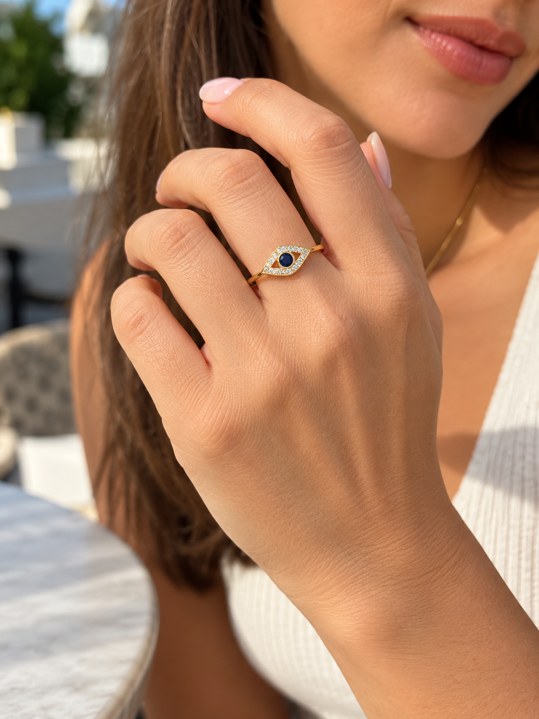 DUGO Evil Eye Ring Adjustable – view 2