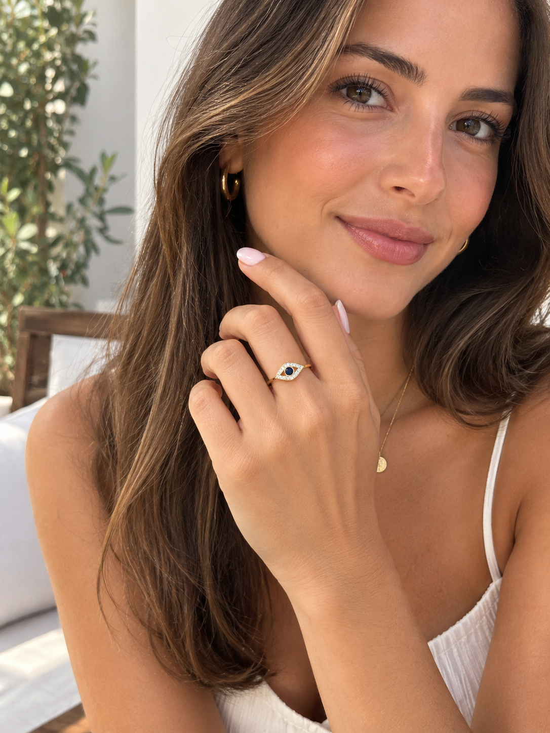 DUGO Evil Eye Ring Adjustable – view 4
