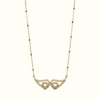 DUGO gold Angel Wings Zirconia Necklace, 18K gold filled and waterproof