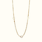 DUGO minimalist gold heart cable chain necklace made of waterproof 18K gold filled stainless steel
