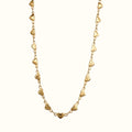 DUGO minimalist 18K gold filled chain necklace featuring delicate puffed heart charms, waterproof and tarnish-resistant.