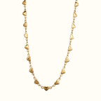 DUGO minimalist 18K gold filled chain necklace featuring delicate puffed heart charms, waterproof and tarnish-resistant.