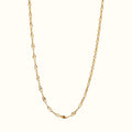 DUGO gold lip chain necklace with high-polish diamond-cut texture, 18K gold filled stainless steel jewelry.