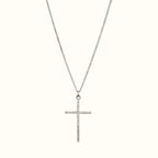 DUGO 18K gold filled cross necklace with sparkling CZ pave stones on a delicate chain, waterproof and hypoallergenic.