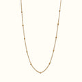 DUGO gold satellite bead chain necklace made of 18K gold-filled stainless steel, waterproof and non-tarnish design.