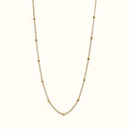 DUGO gold satellite bead chain necklace made of 18K gold-filled stainless steel, waterproof and non-tarnish design.