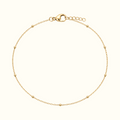 DUGO dainty gold satellite chain bracelet with polished beads on a minimalist delicate link chain