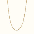 DUGO gold Singapore chain necklace featuring a twisted rope design in 18K gold filled stainless steel.