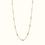 DUGO minimalist 18K gold filled stainless steel tube cable chain necklace with a waterproof, non-tarnish finish.