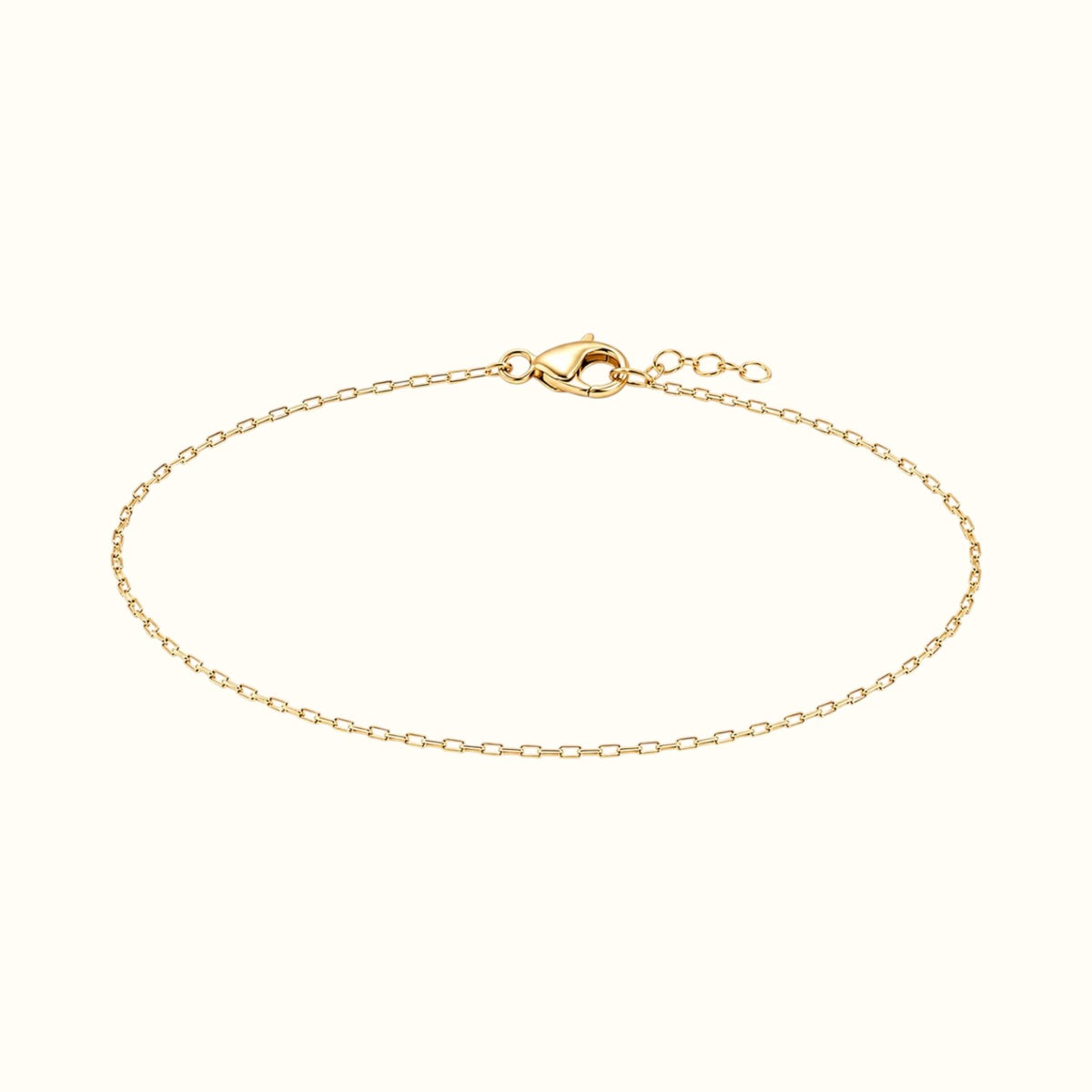 DUGO dainty 18K gold filled Venetian chain bracelet with a lobster clasp and adjustable extender