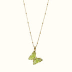 DUGO green Butterfly Lover Necklace, 18K gold filled and waterproof