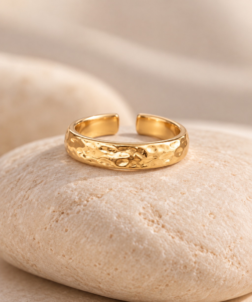 DUGO Hammered Band Ring Adjustable – view 3