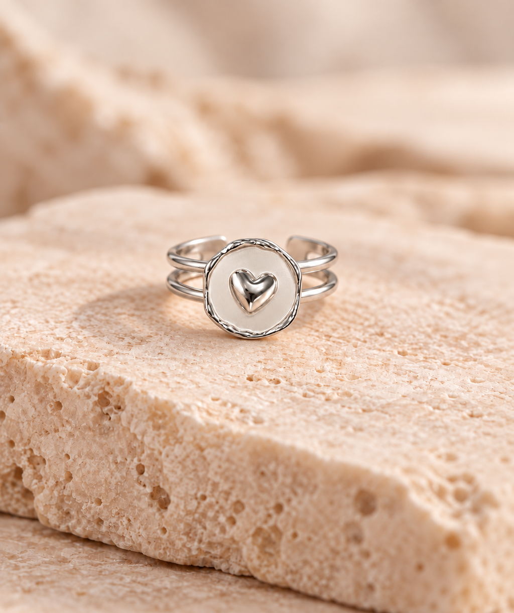 DUGO Heart Statement Ring Adjustable – view 3