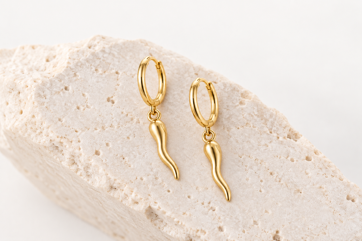 DUGO Italian Horn Earrings – view 4