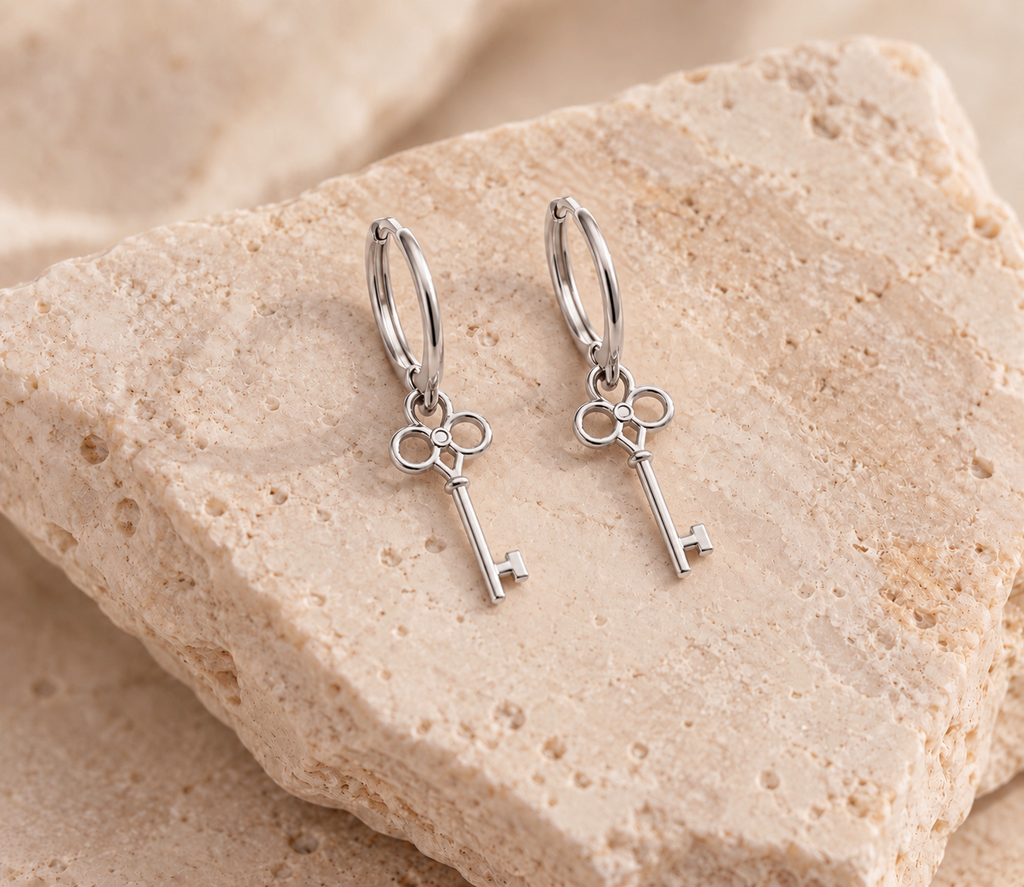 DUGO Key Hoop Earrings – view 7