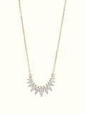 DUGO marquise zirconia necklace featuring sparkling CZ stones in an 18K gold filled setting on a delicate chain.