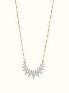 DUGO marquise zirconia necklace featuring sparkling CZ stones in an 18K gold filled setting on a delicate chain.