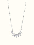 DUGO marquise zirconia necklace featuring a silver-tone chain with a sparkling cluster of marquise-cut CZ stones.