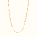 DUGO gold mini open heart link chain necklace with a delicate and romantic design for everyday layering.