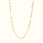 DUGO gold mini open heart link chain necklace with a delicate and romantic design for everyday layering.