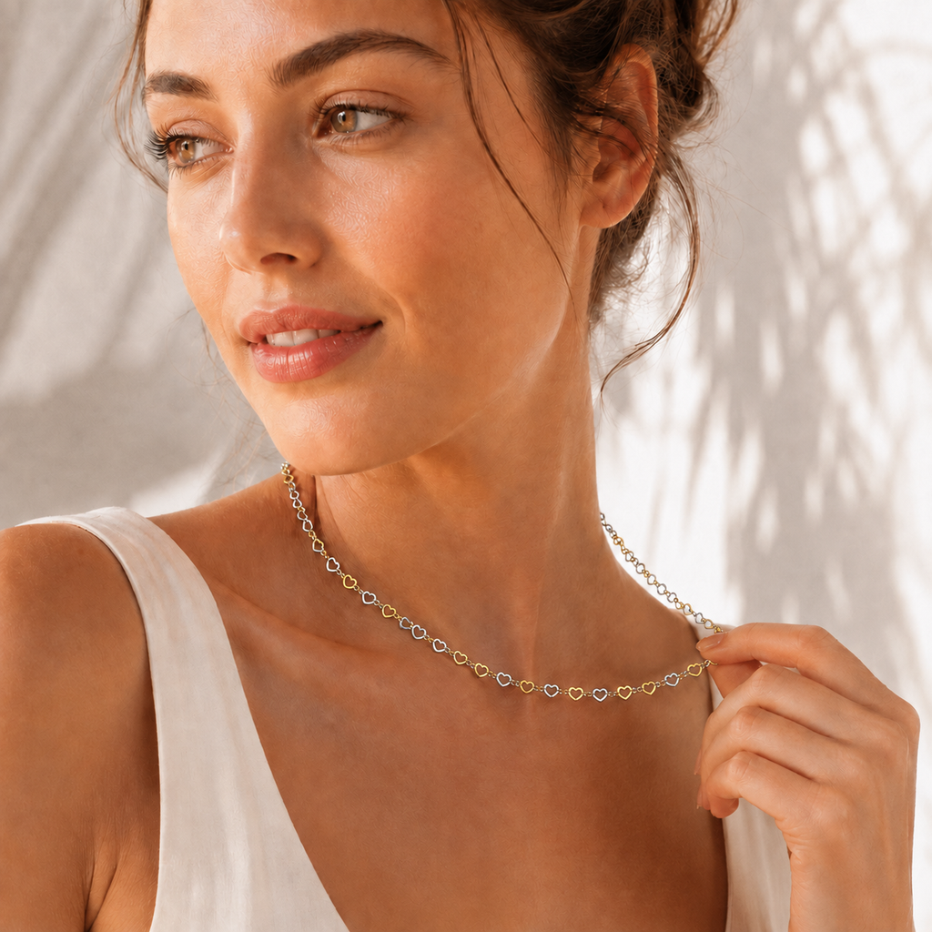 DUGO Mini Heart Chain Necklace – view 5