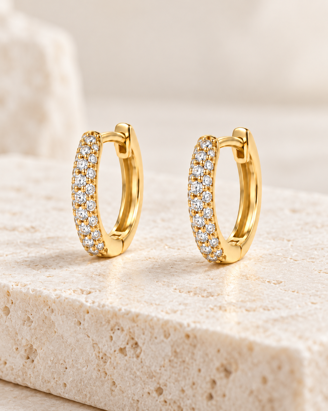 DUGO Mini Pavé Huggies Hoop Earrings – view 2