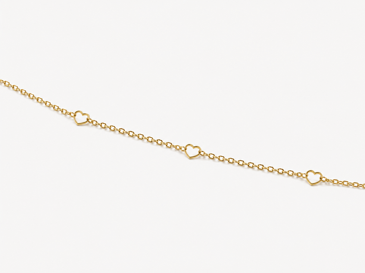 DUGO Minimalist Heart Anklet – view 4