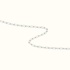 DUGO silver paperclip chain anklet with elongated minimalist links on a clean white background