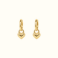 DUGO polished gold Puffy Heart Hoop Earrings
