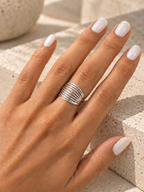 DUGO Ribbed Dome Ring Adjustable – view 2