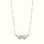 DUGO silver Angel Wings Zirconia Necklace, 18K gold filled and waterproof