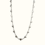 DUGO silver heart chain necklace made of waterproof stainless steel with delicate puffed heart charms