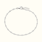 DUGO silver-toned stainless steel lip textured chain bracelet with a lobster clasp closure on a white background.